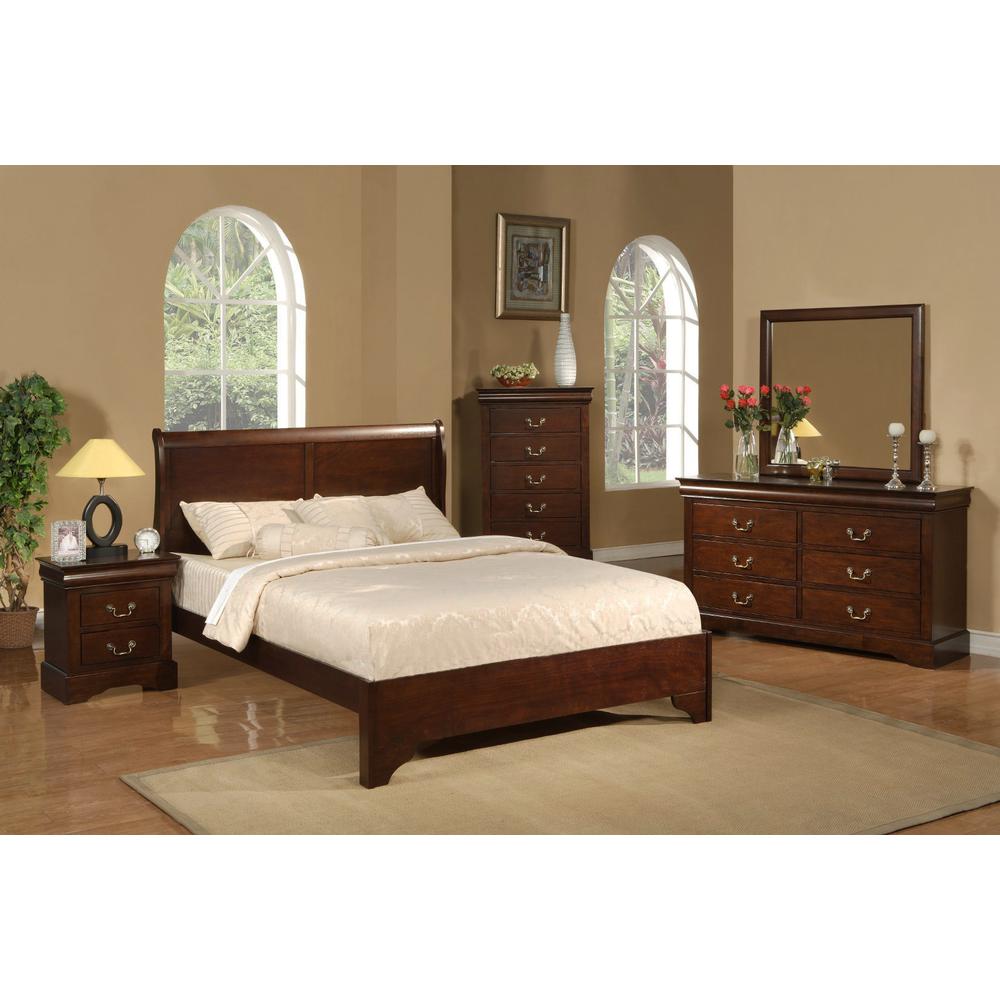 West Haven Eastern King Low Footboard Sleigh Bed, Cappuccino. Picture 1