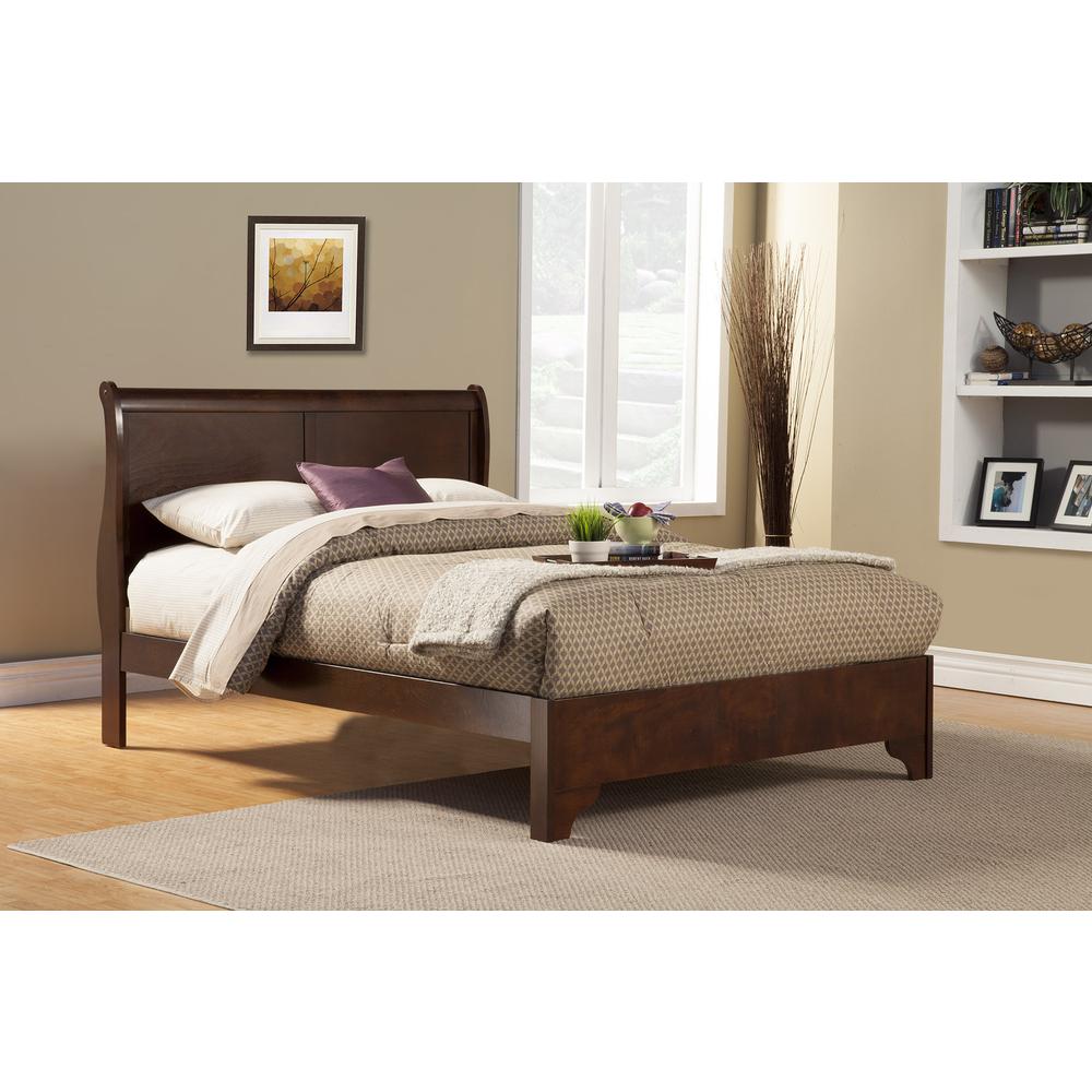 West Haven Eastern King Low Footboard Sleigh Bed, Cappuccino. Picture 2
