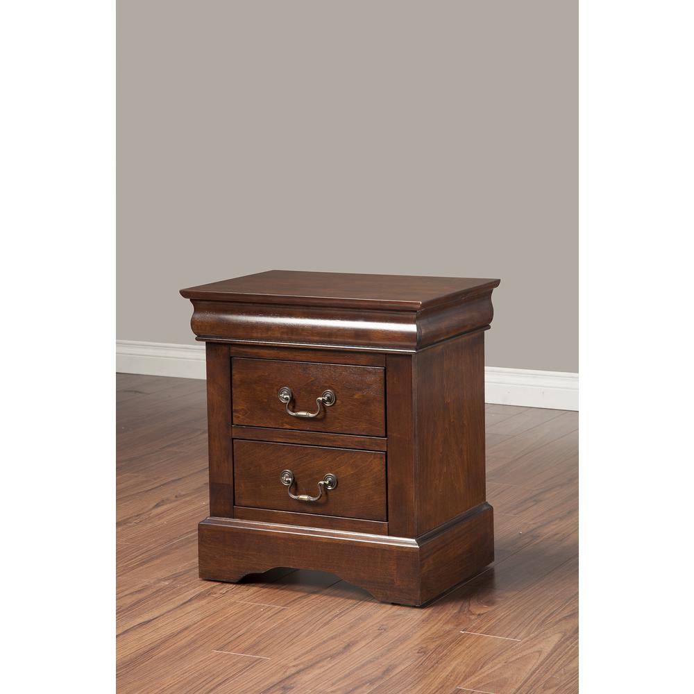 West Haven 2 Drawer Nightstand, Cappuccino. Picture 1