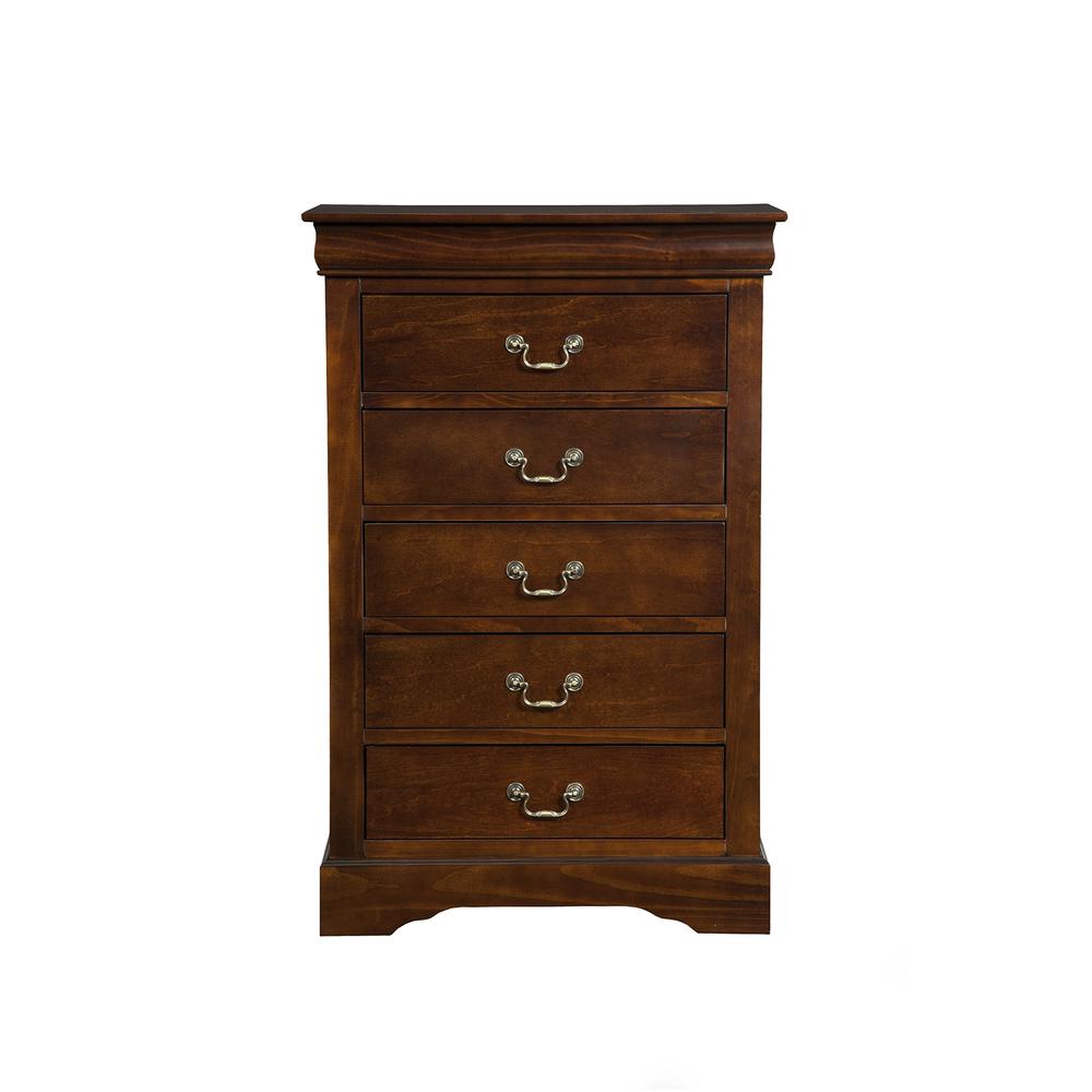 West Haven 5 Drawer Tall Boy Chest, Cappuccino. Picture 2