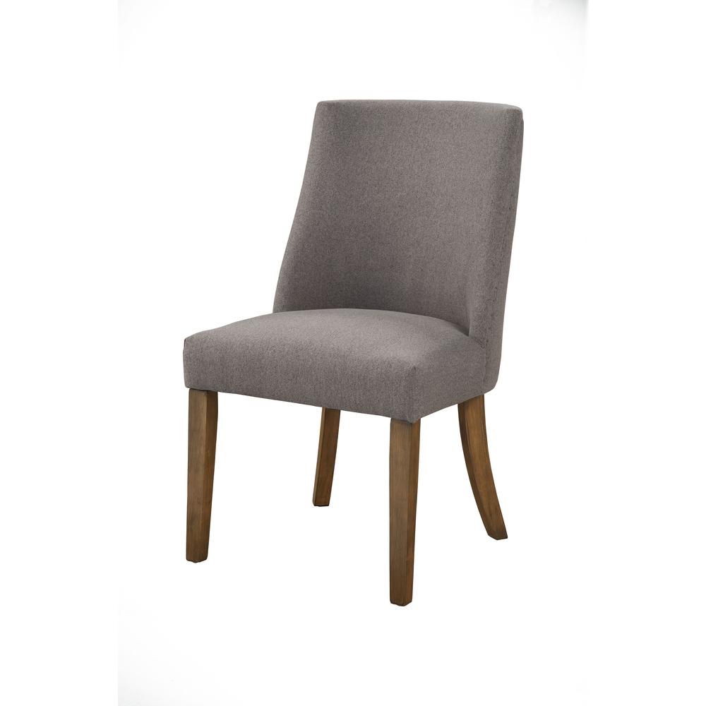 KensingtonSet of 2 Upholstered Parson Chairs, Dark Grey. Picture 1