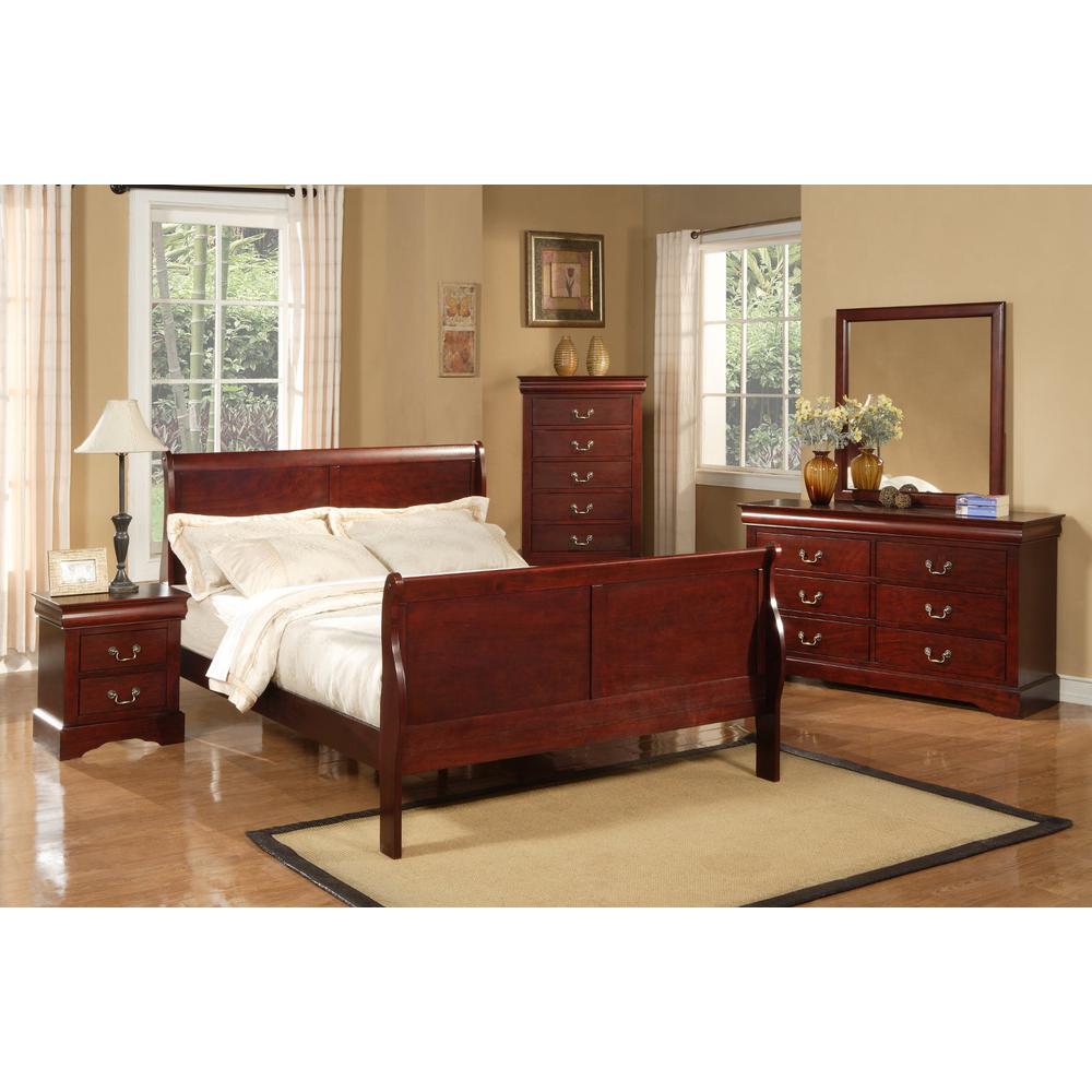 Louis Philippe II California King Bed, Cherry. Picture 1