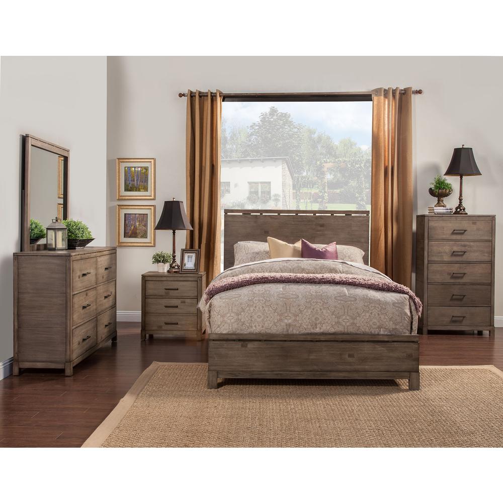 Sydney California King Panel Bed, Weathered Grey. Picture 2