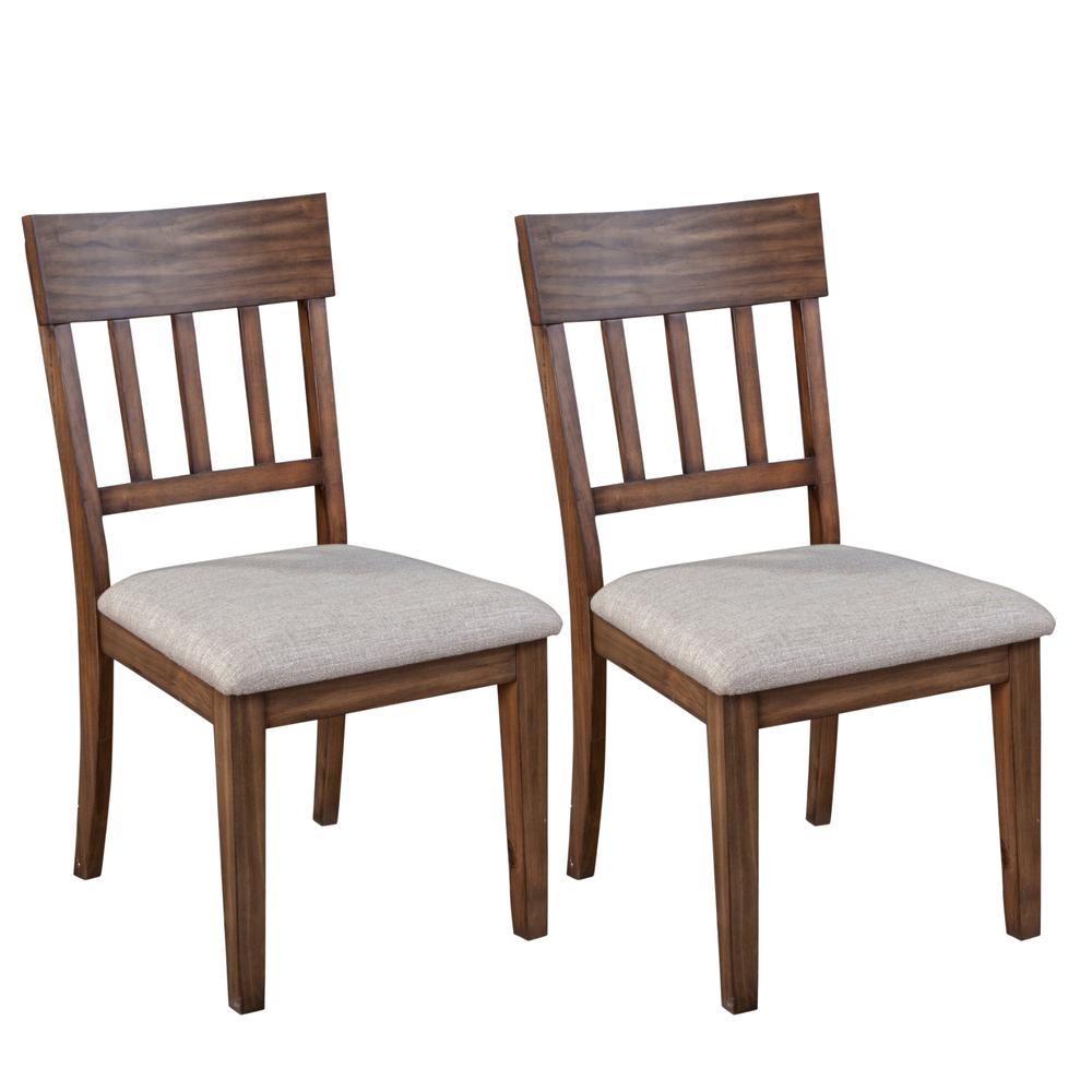 "Donham Set of 2 Side Chairs, Brown". Picture 3