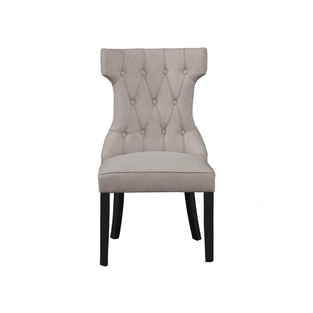 Manchester Set of 2 Upholstered Side Chairs, Light Grey/Black. The main picture.
