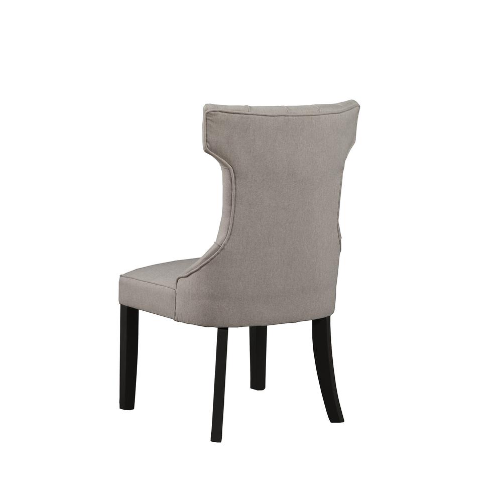 Manchester Set of 2 Upholstered Side Chairs, Light Grey/Black. Picture 4