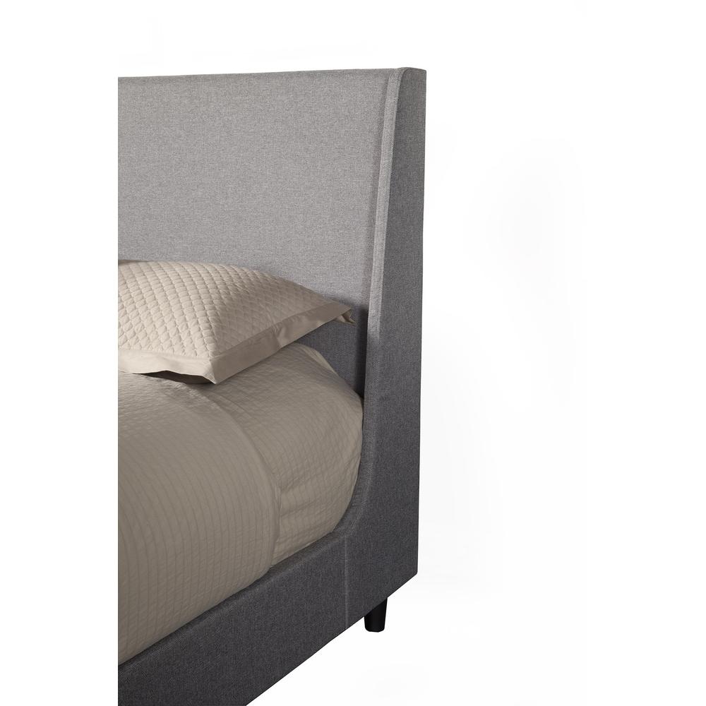Amber Standard King Upholstered Bed, Grey Linen. Picture 4
