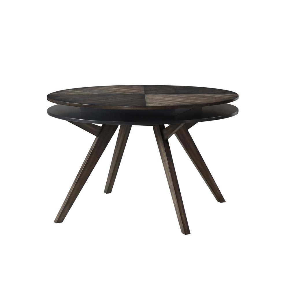 Lennox Round Dining Table, Dark Tobacco. Picture 1