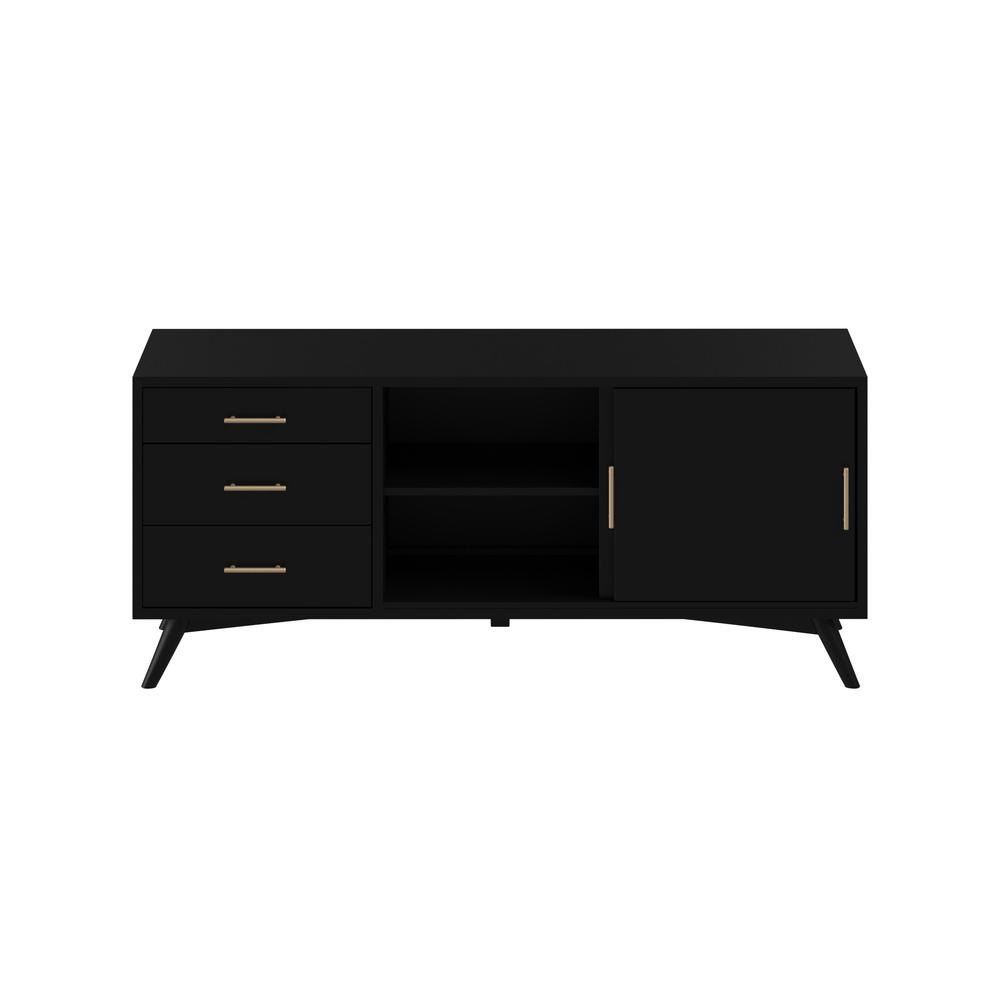 Flynn Large TV Console, Black. Picture 1