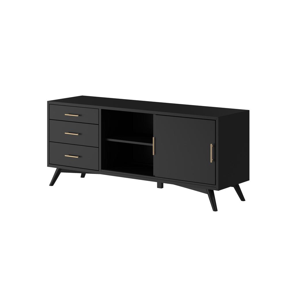 Flynn Large TV Console, Black. Picture 2