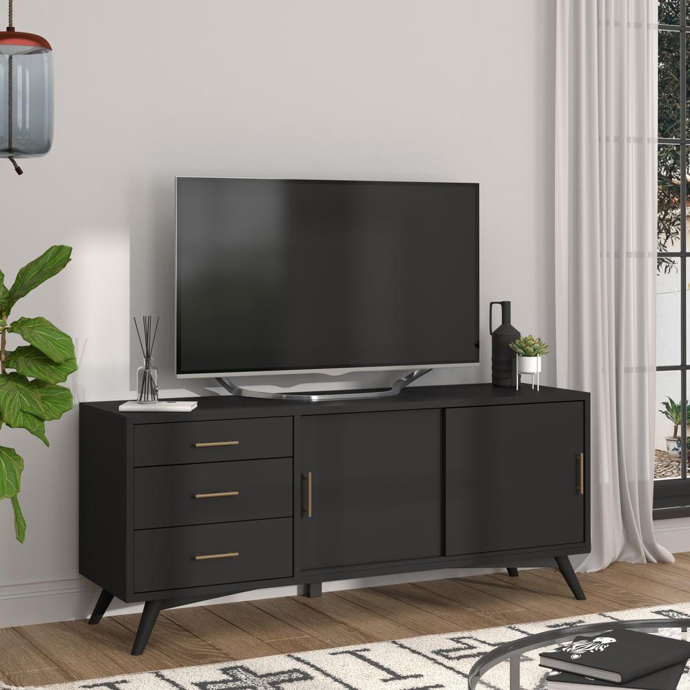 Flynn Large TV Console, Black. Picture 10