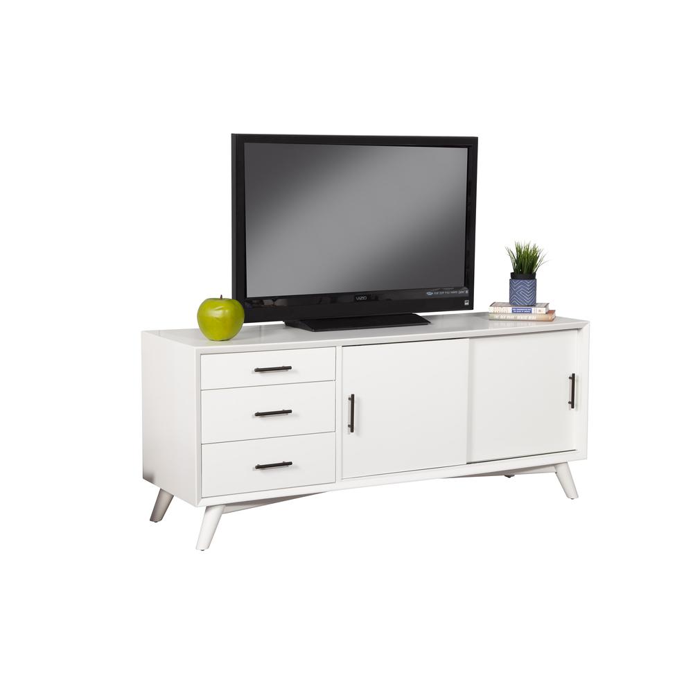 Flynn Large TV Console, White. Picture 1