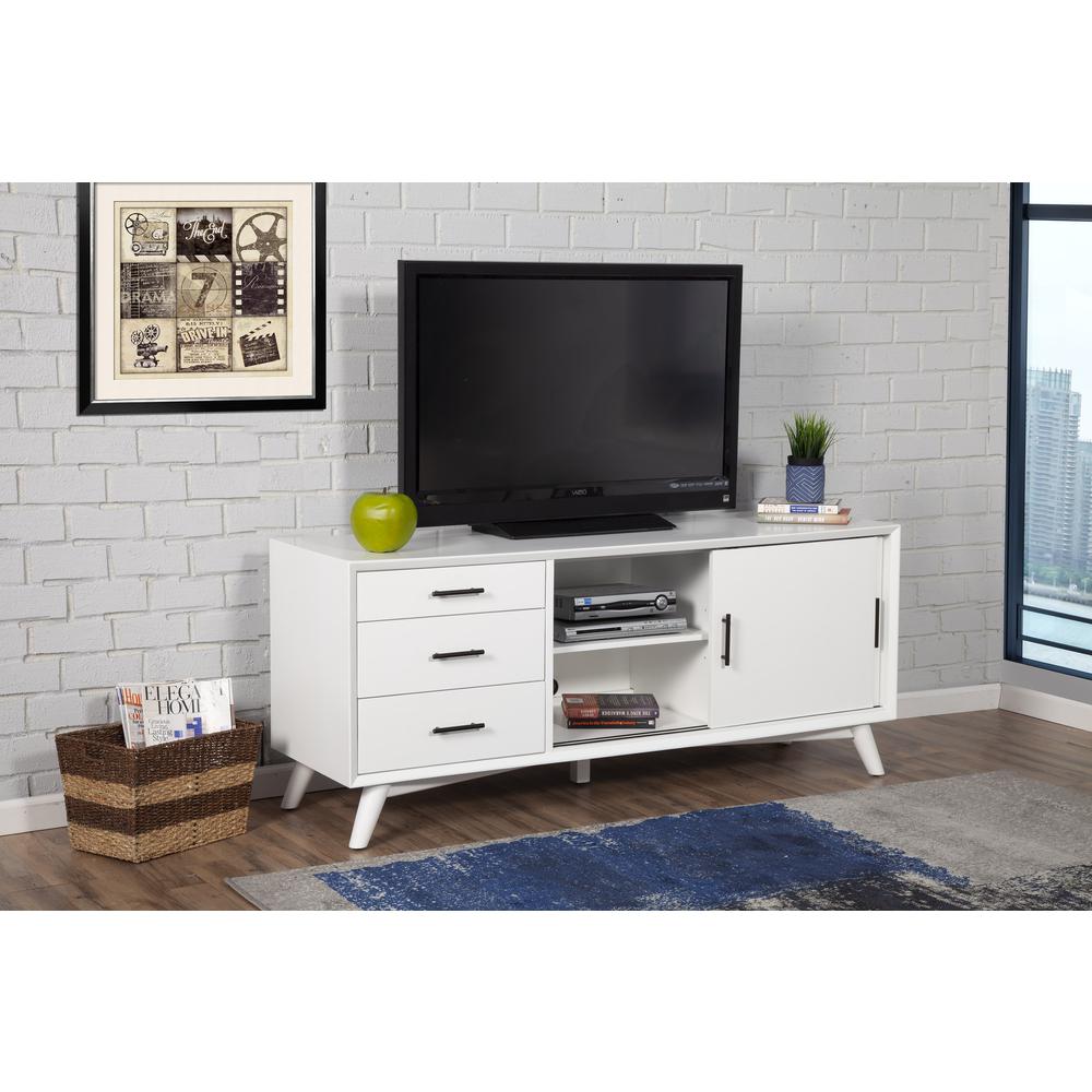 Flynn Large TV Console, White. Picture 2