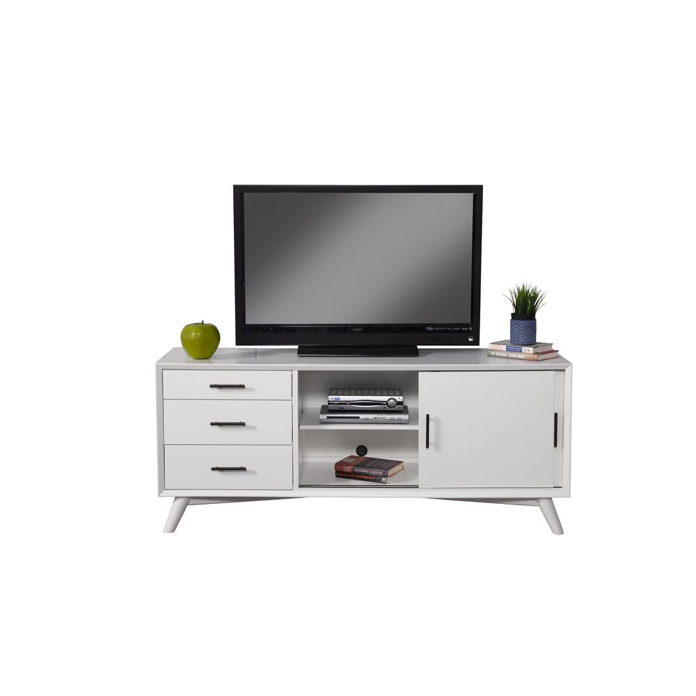 Flynn Large TV Console, White. Picture 3