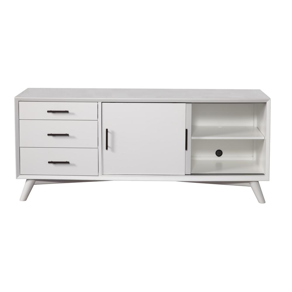Flynn Large TV Console, White. Picture 7