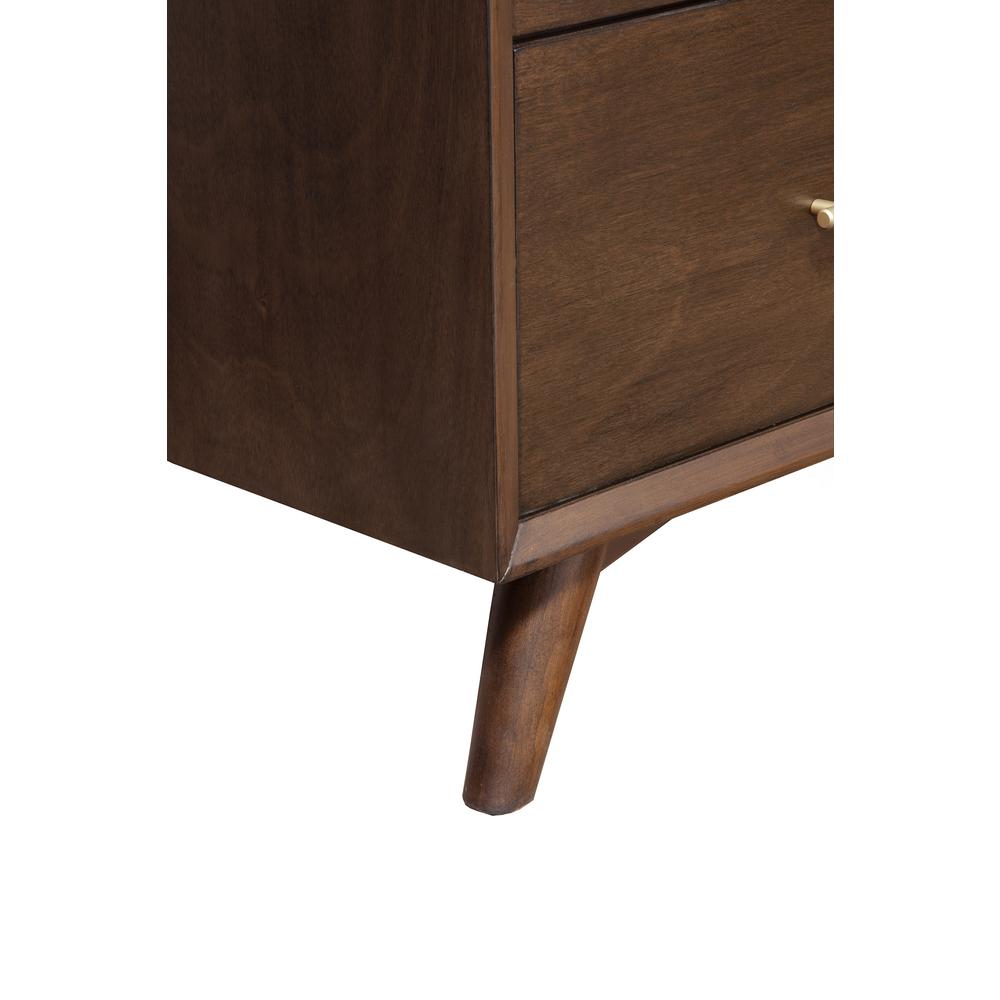 Flynn Mid Century Modern 7 Drawer Dresser, Walnut. Picture 8