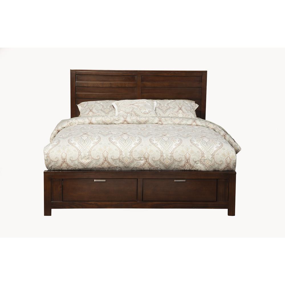 Carmel Queen Storage Bed, Cappuccino. Picture 1