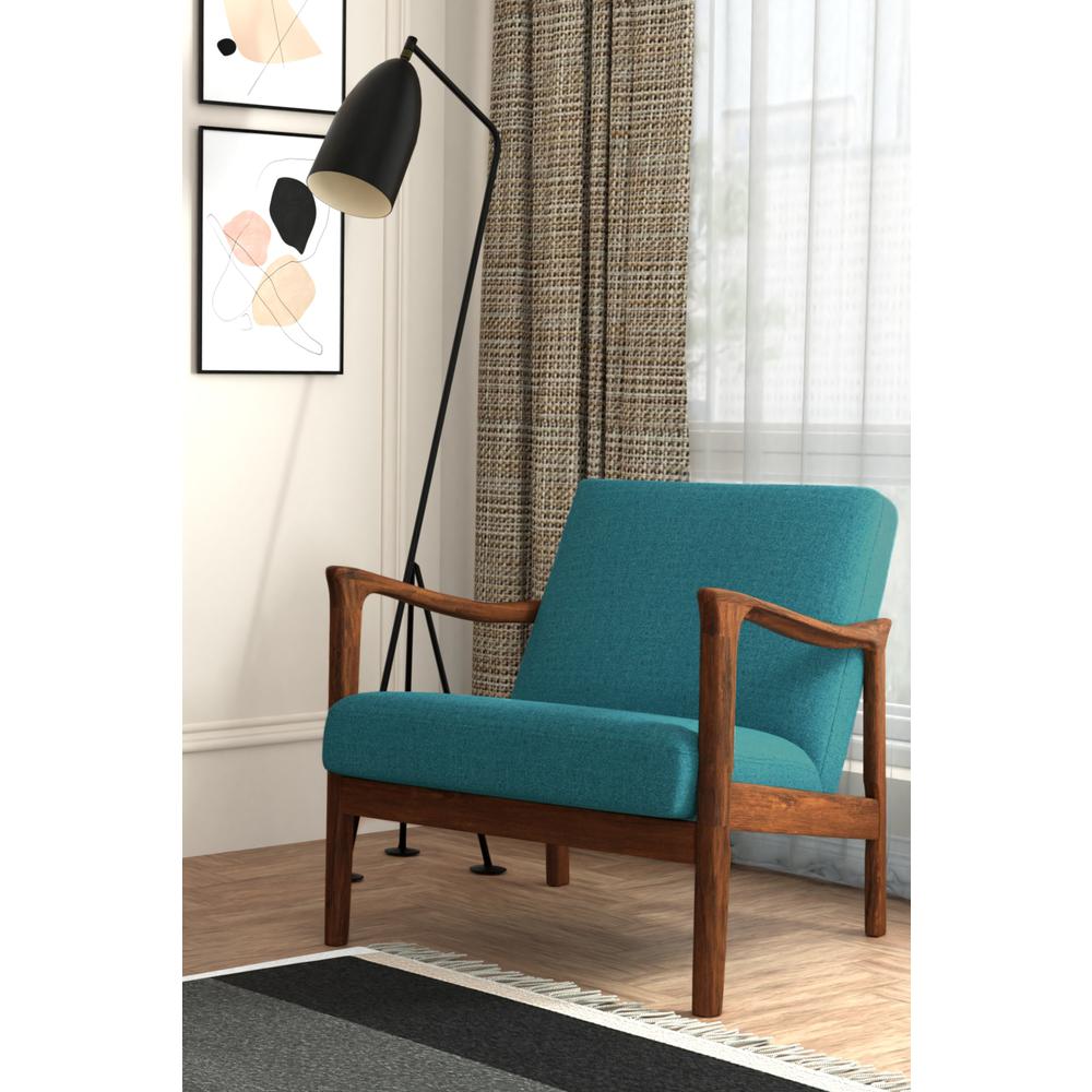Zephyr Lounge Chair, Turquoise. Picture 1