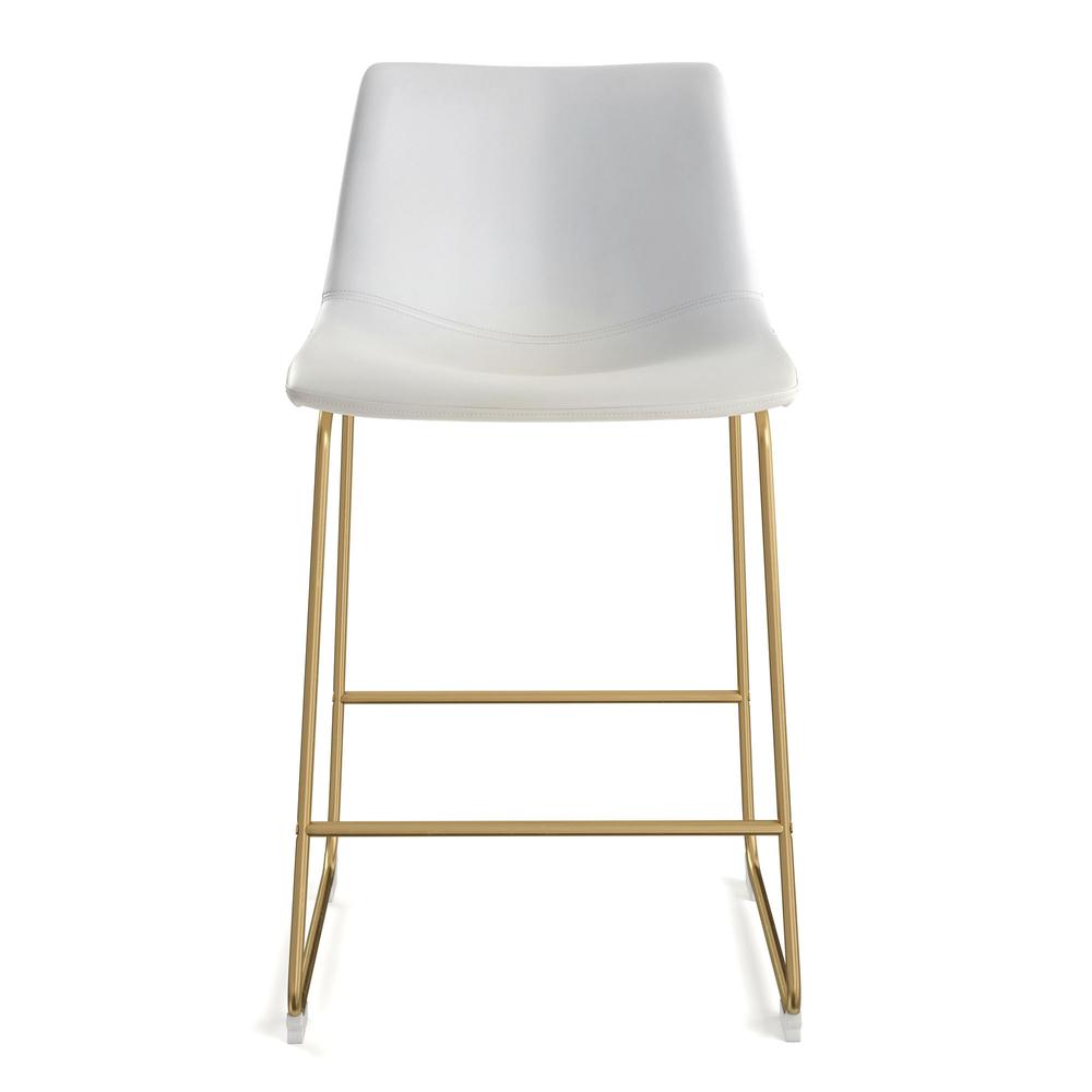 Petra-Counter Set of 2 Stools stool, White-Gold Frame. The main picture.