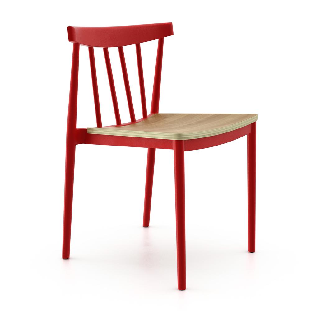 Benjamin Side Chair, Red. The main picture.