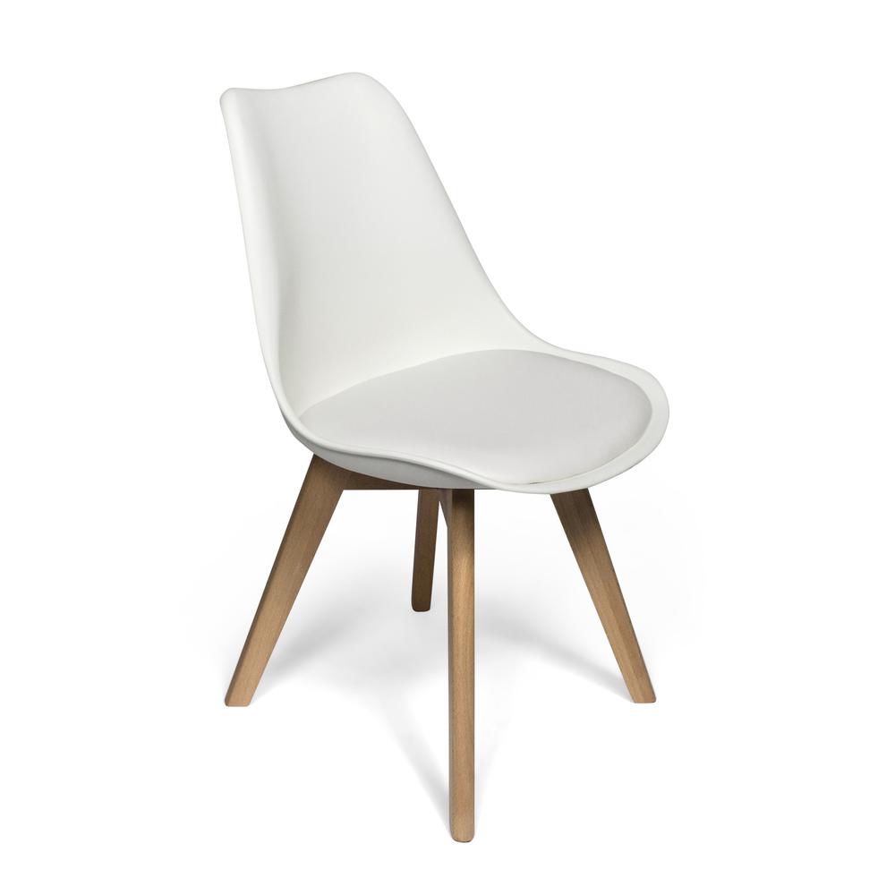 Celine - Natural Legs Side Chair, White / White Seat. Picture 28