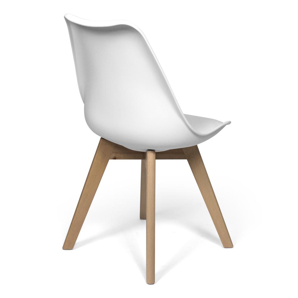 Celine - Natural Legs Side Chair, White / White Seat. Picture 2