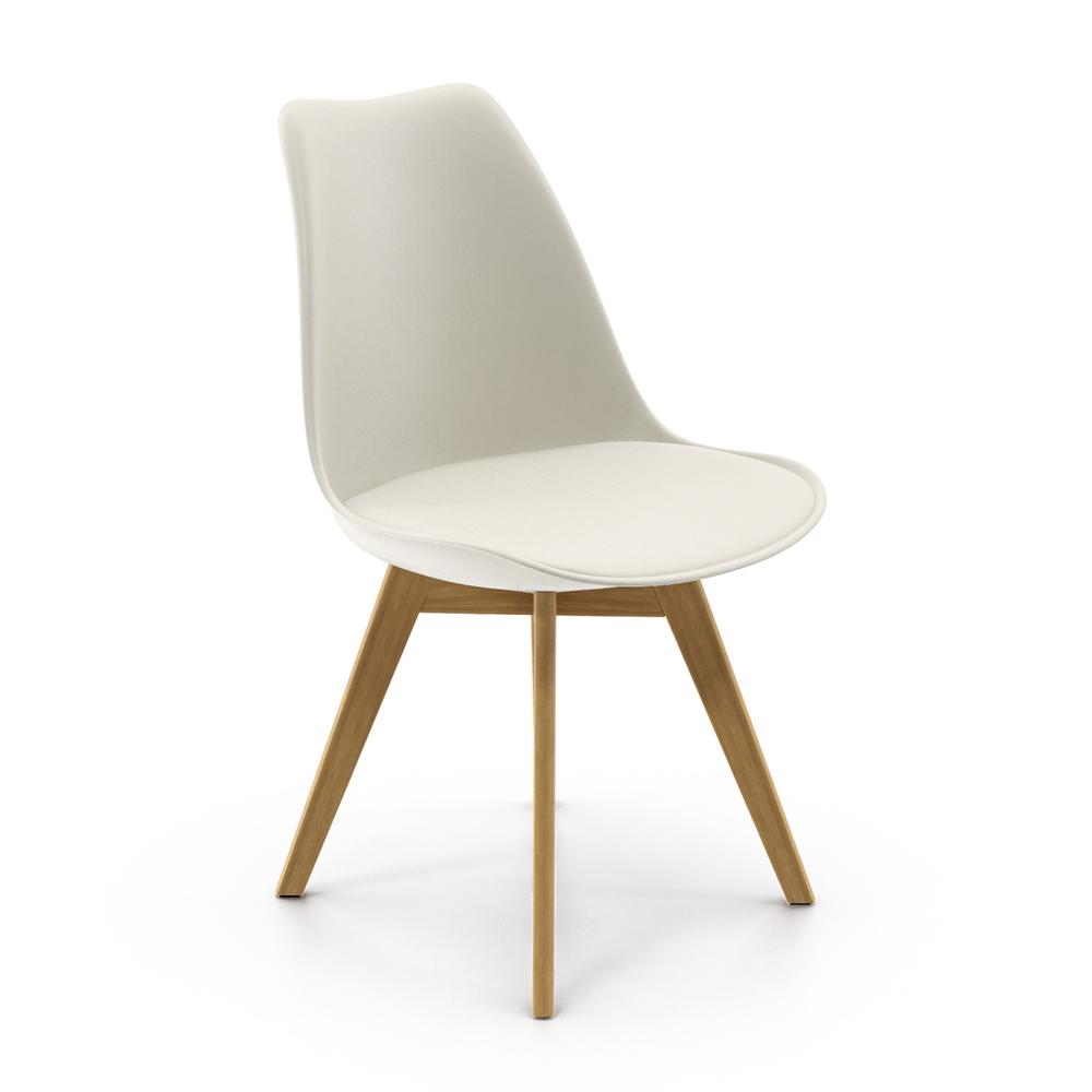 Celine - Natural Legs Side Chair, White / White Seat. Picture 5