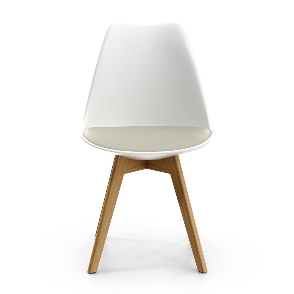 Celine - Natural Legs Side Chair, White / White Seat. Picture 8