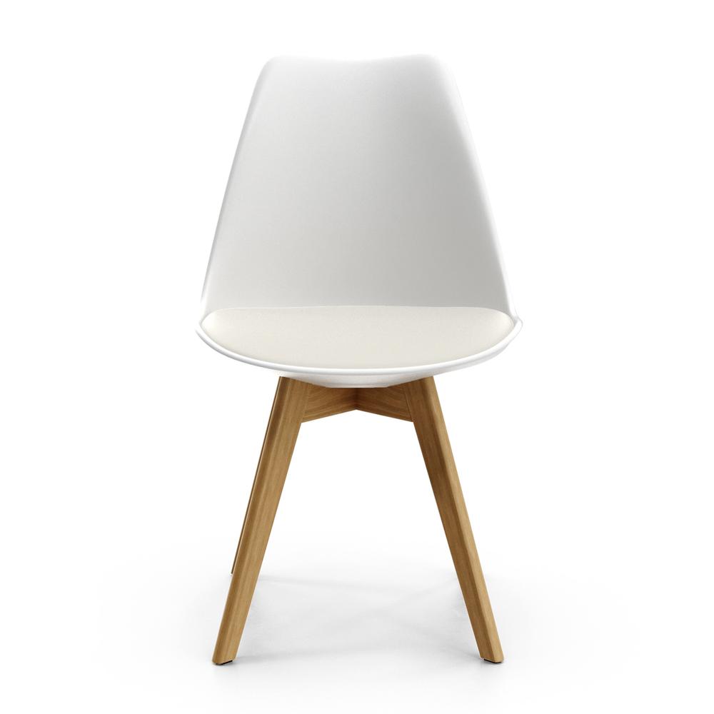 Celine - Natural Legs Side Chair, White / White Seat. Picture 10