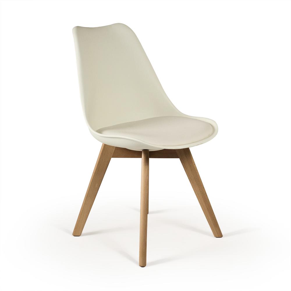 Celine - Natural Legs Side Chair, White / White Seat. Picture 26