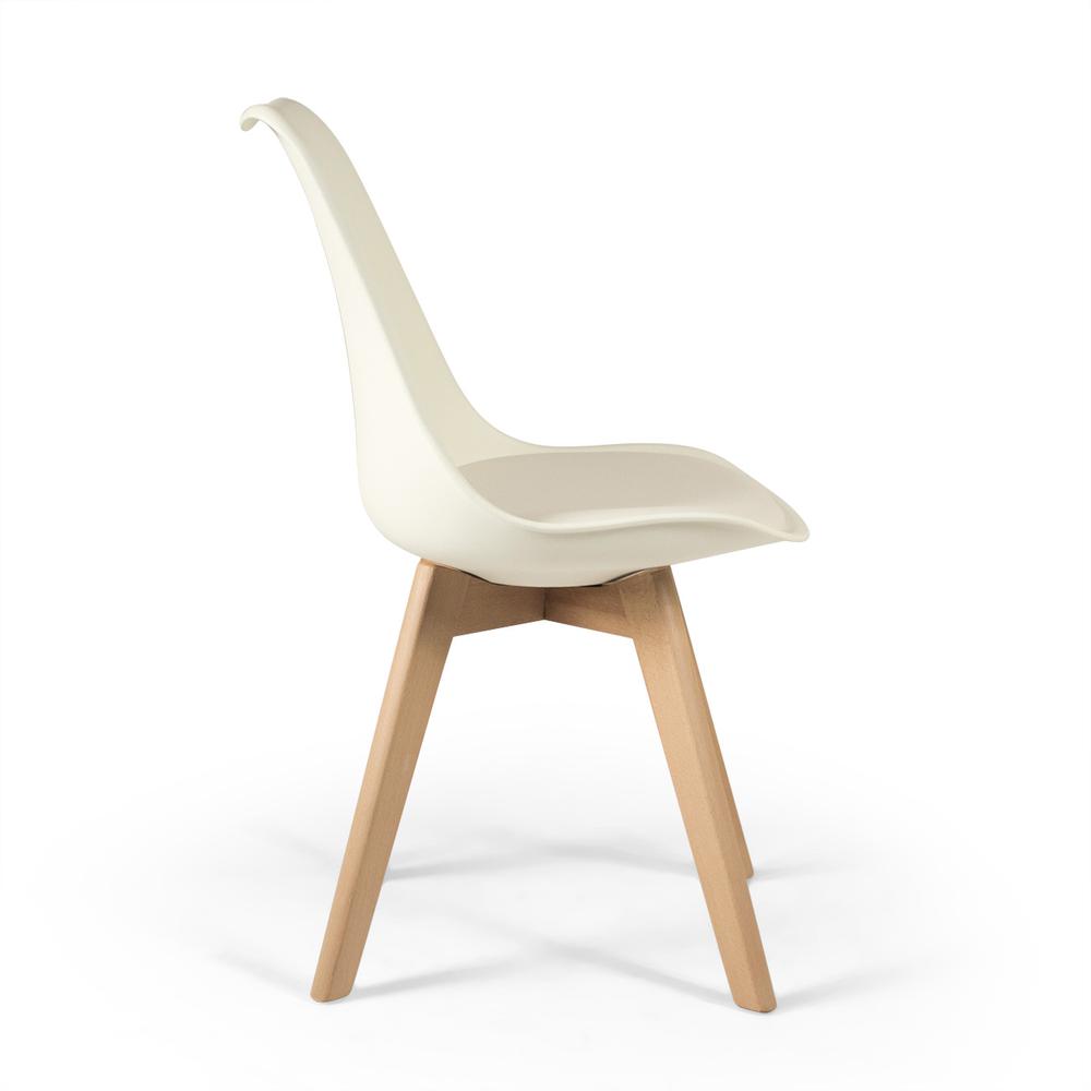Celine - Natural Legs Side Chair, White / White Seat. Picture 24
