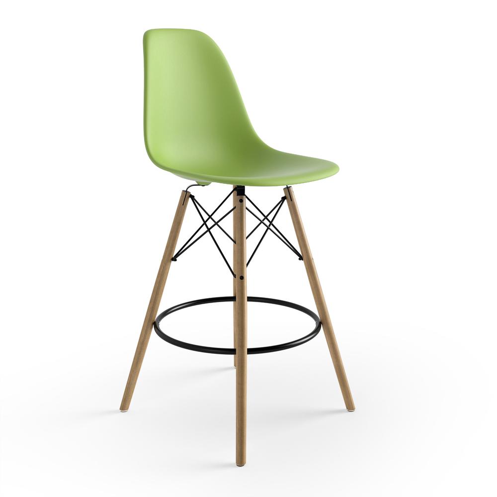 Paris-Counter Stools / Natural Finished Legs, Green. Picture 3