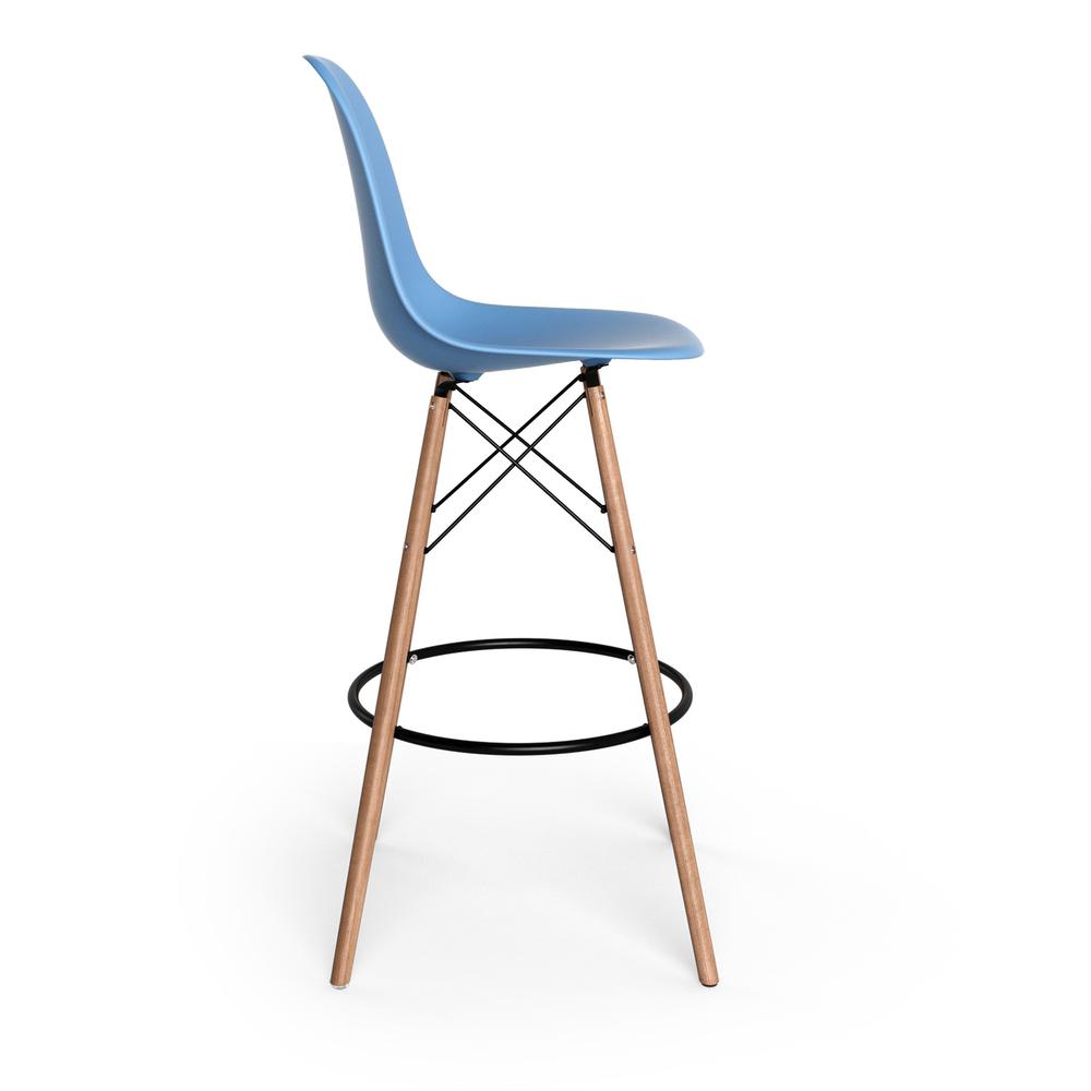 Paris-Bar Stools / Natural Finished Legs, Blue. Picture 2