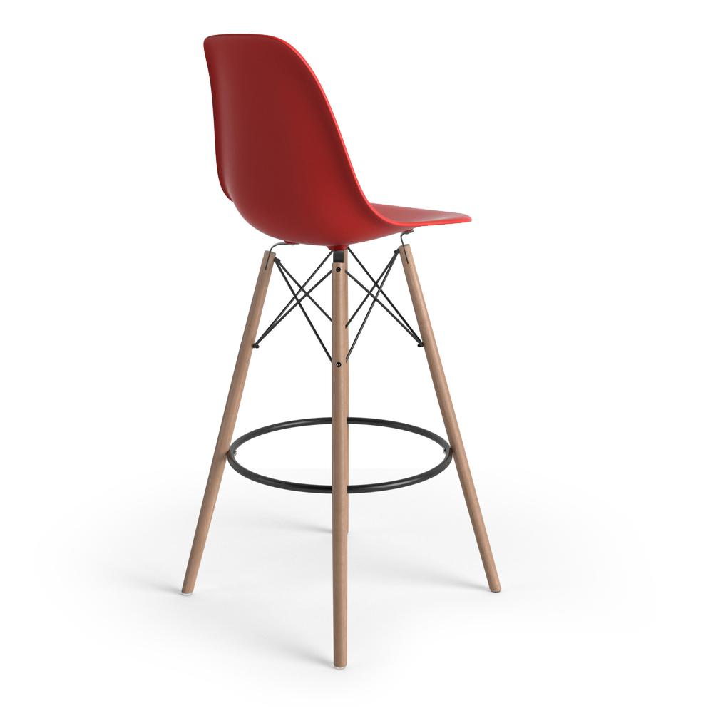 Paris-Bar Stools / Natural Finished Legs, Red. Picture 2
