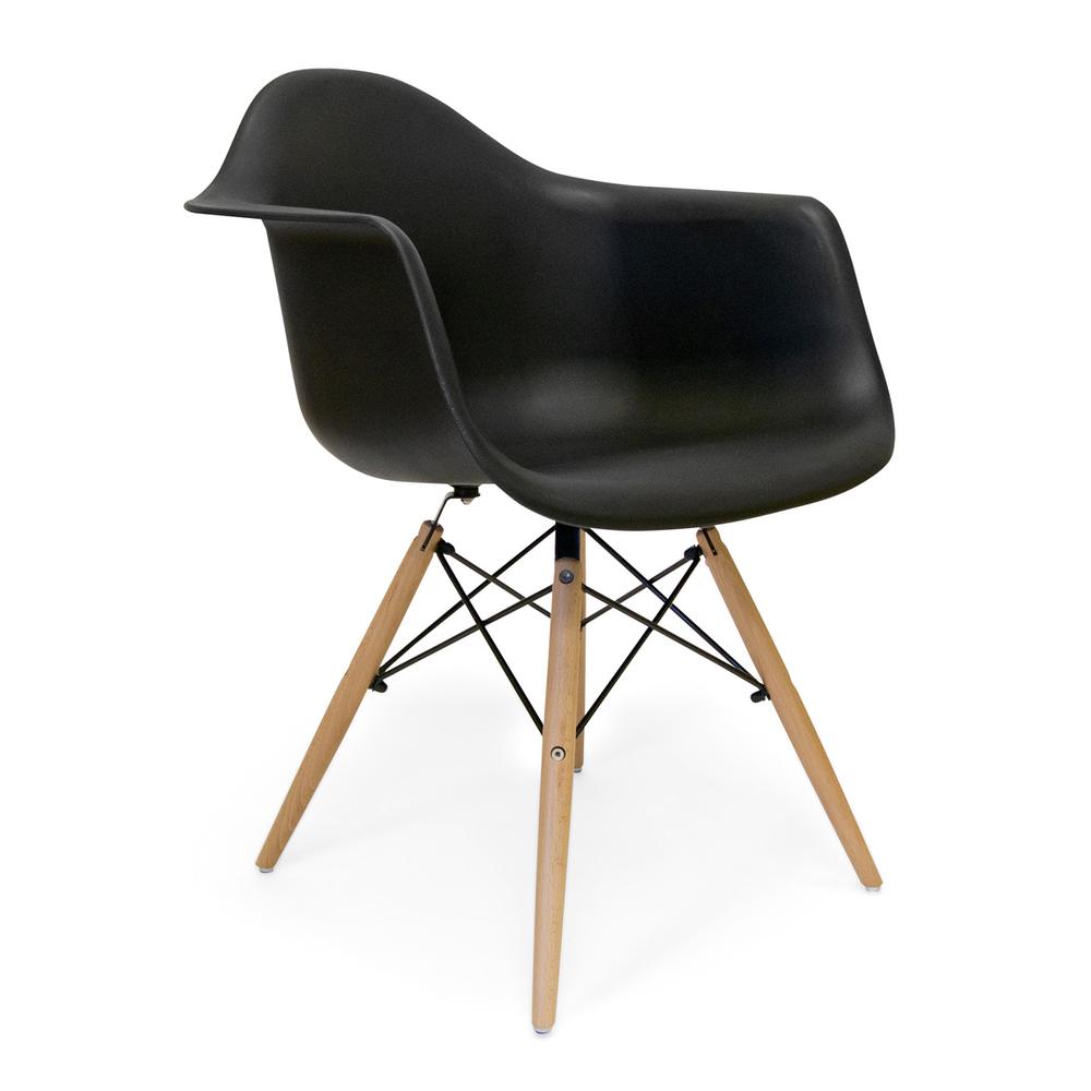 Dijon - Natural Finished Wood Chair, Black. The main picture.