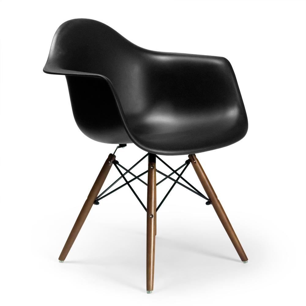 Dijon - Walnut Finished Wood Chair, Black. Picture 2