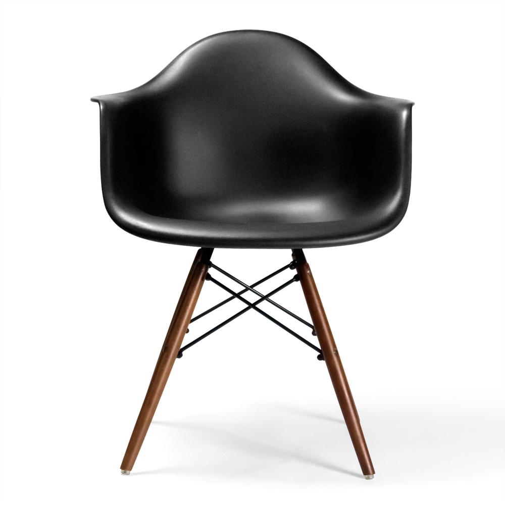 Dijon - Walnut Finished Wood Chair, Black. Picture 4