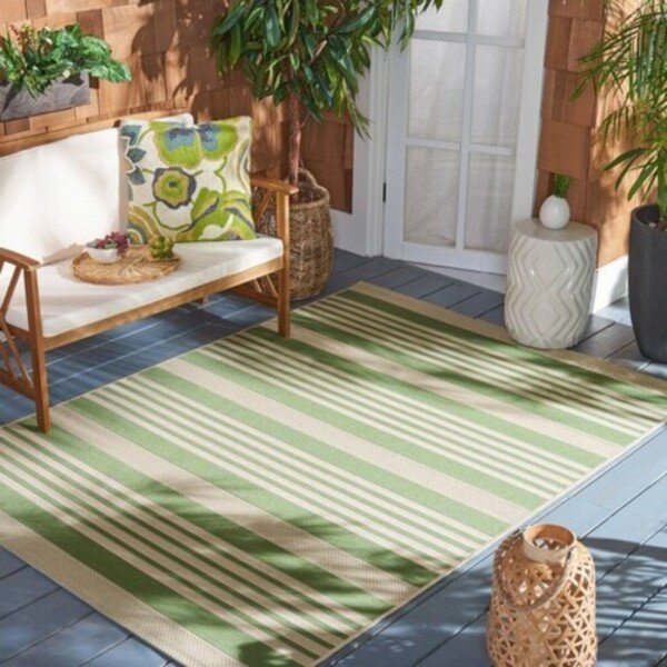 COURTYARD, GREEN / BEIGE, 5'-3" X 7'-7", Area Rug, CY6062-244-5. Picture 5
