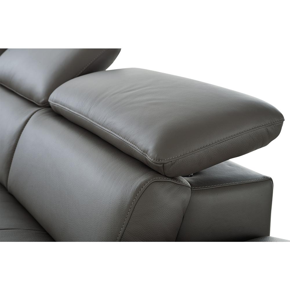 Pandora Sectional, chaise on right when facing, dark gray top grain Italian leather,. Picture 7