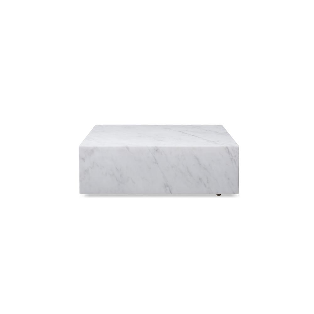 Cube Square white Marble coffee table, with casters. Picture 2