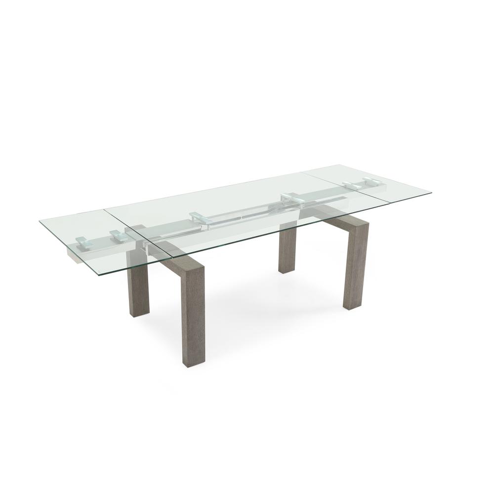 Davy Extendable Dining Table in Gray. Picture 3