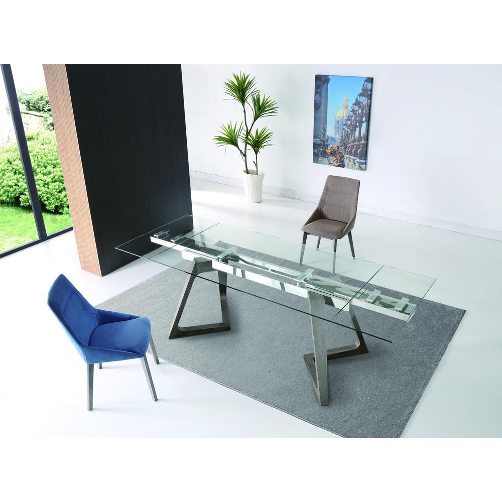 Delta Extendable Dining Table in Gray. Picture 2
