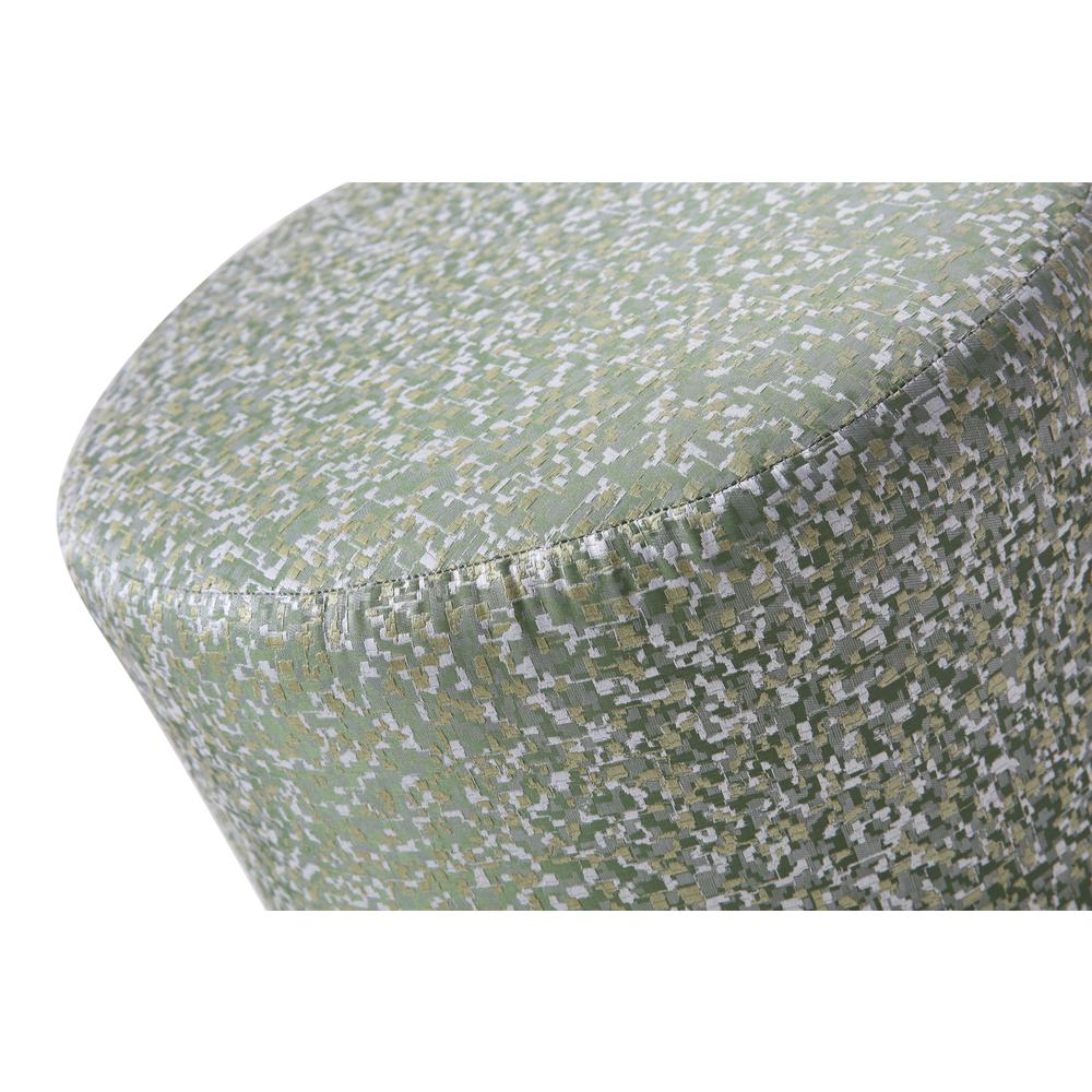 Tino Ottoman, Green Fabric, Polished stainless steel base. Picture 3