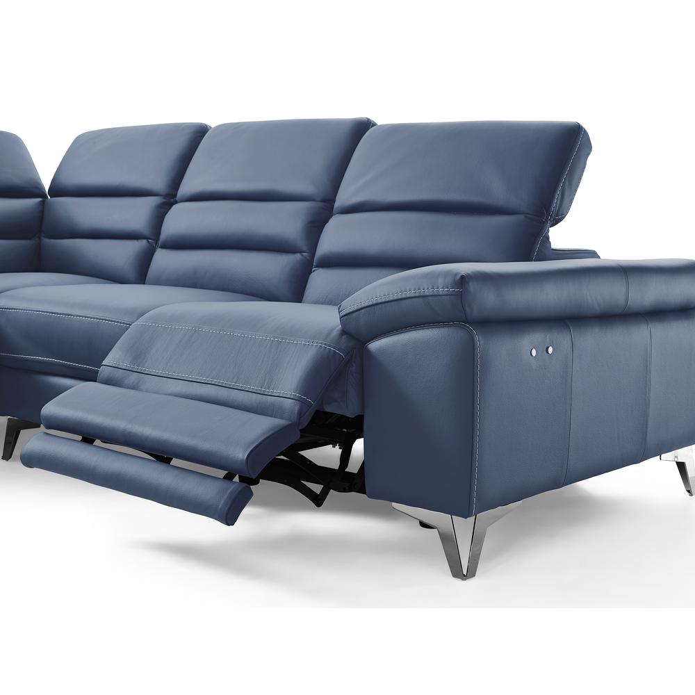 Johnson Sectional, chaise on left when facing, navy blue top grain Italian leather. Picture 5