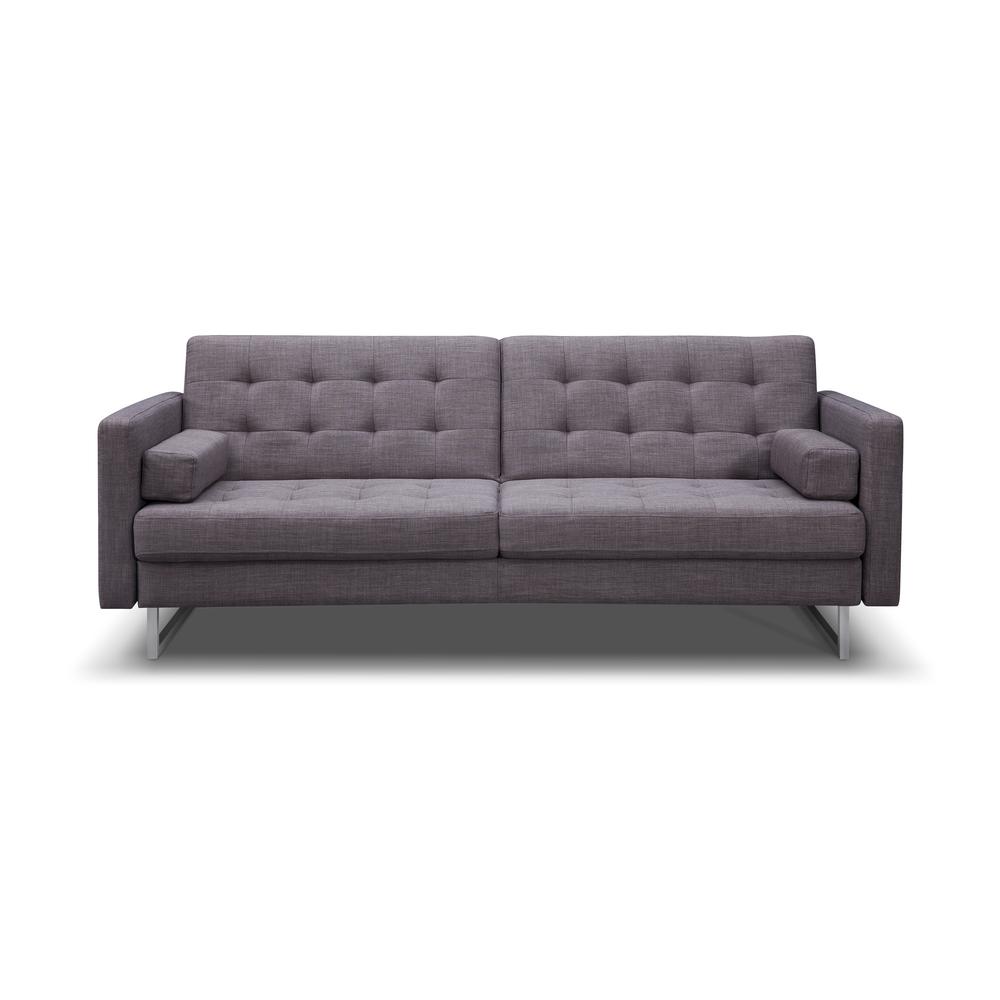 Giovanni Sofa Bed Gray Fabric Stainless steel legs.. The main picture.