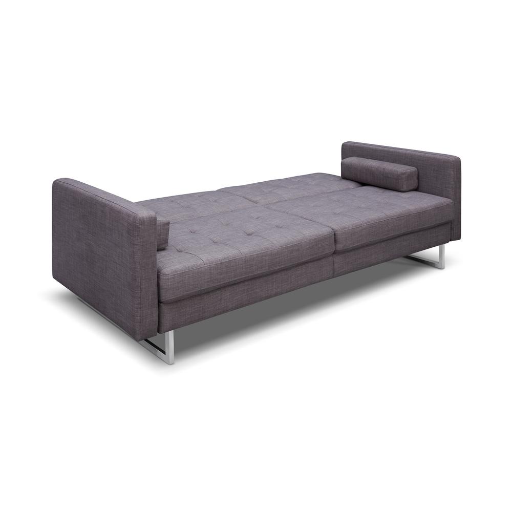 Giovanni Sofa Bed Gray Fabric Stainless steel legs.. Picture 3
