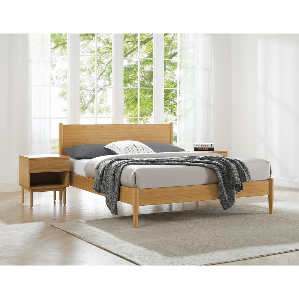 Ria Queen Platform Bed, Caramelized. Picture 13
