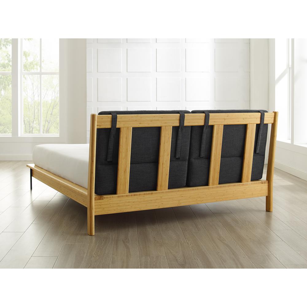 Santa Cruz Queen Platform Bed with Fabric, Wheat. Picture 5