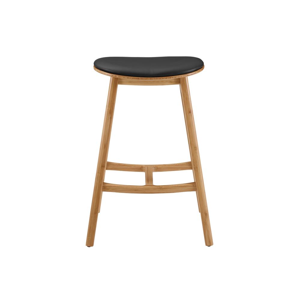 Skol Counter Height Stool With Leather Seat, Caramelized, (Set of 2). Picture 5