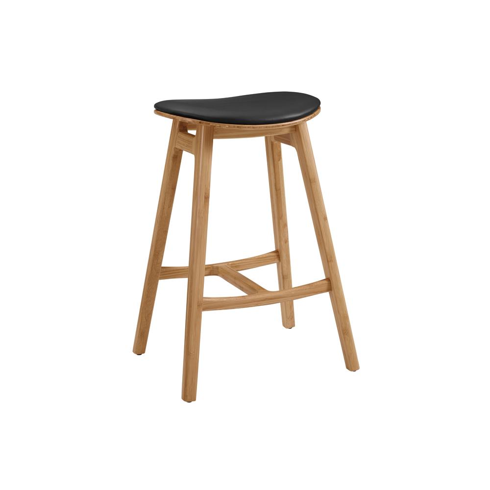 Skol Counter Height Stool With Leather Seat, Caramelized, (Set of 2). Picture 1